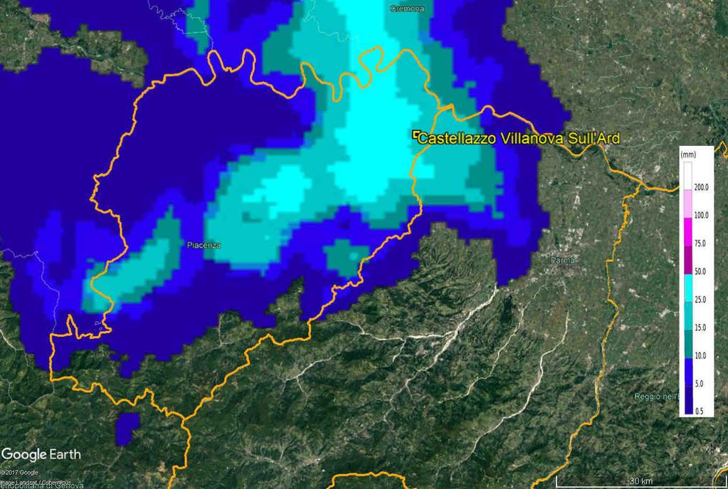 Infine, in Tabella 3 sono riportati valori dei periodi di ritorno massimi e delle massime precipitazioni registrate su 1, 3, 6, 12 e 24 ore, nel corso dell evento.