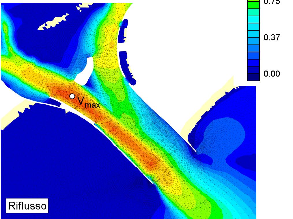 flusso e massimo riflusso per la bocca di nella