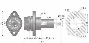 portafusibili serie pcf e da pannello series PCF FuseHolDeRs AnD PAnel FuseHolDeRs Dimensioni in mm - Dimensions in mm portafusibili sezionabili pcf 31 MoDulAR FuseHolDeRs PCF 31 53,4 grandezza I n