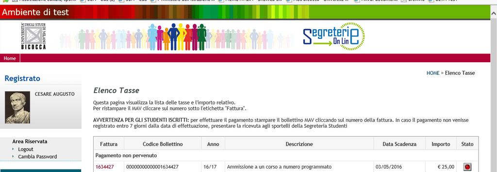 Il Mav deve essere pagato entro la scadenza indicata sullo