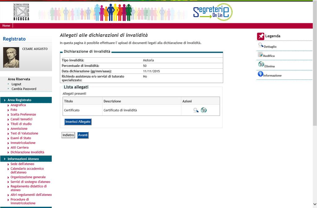 N.B. Nel caso in cui la certificazione non venga allegata non sarà