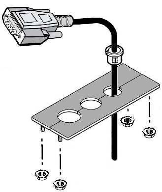 Il WP080 è corredato di kit per fissare e mantenere in ordine i cavi di connessione utilizzati dal cliente, e sono: WP080/PTC3, portacavi a 3 posti, WP080/PTC1, 3 distanziali per mantenere in ordine