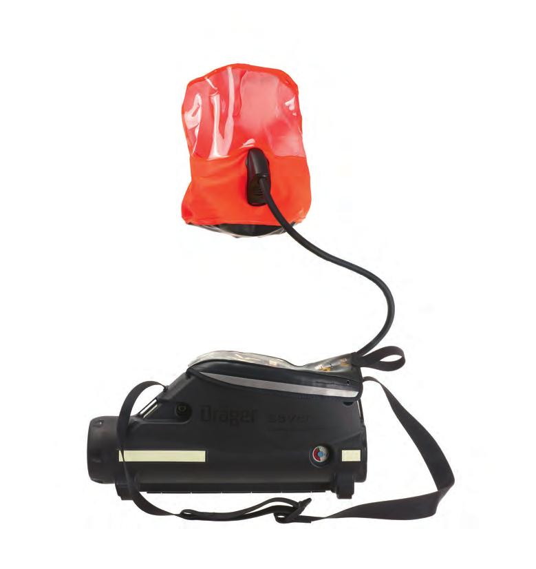 Dräger Saver CF Dispositivi di fuga ad aria compressa Dräger Saver CF è un respiratore a flusso costante per la fuga in caso di emergenza che permette di allontanarsi in modo sicuro e senza
