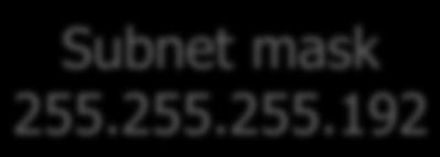 133 193.205.7.128 Subnet mask 255.255.255.192 IP sottorete 193.205.7.128 11111111.