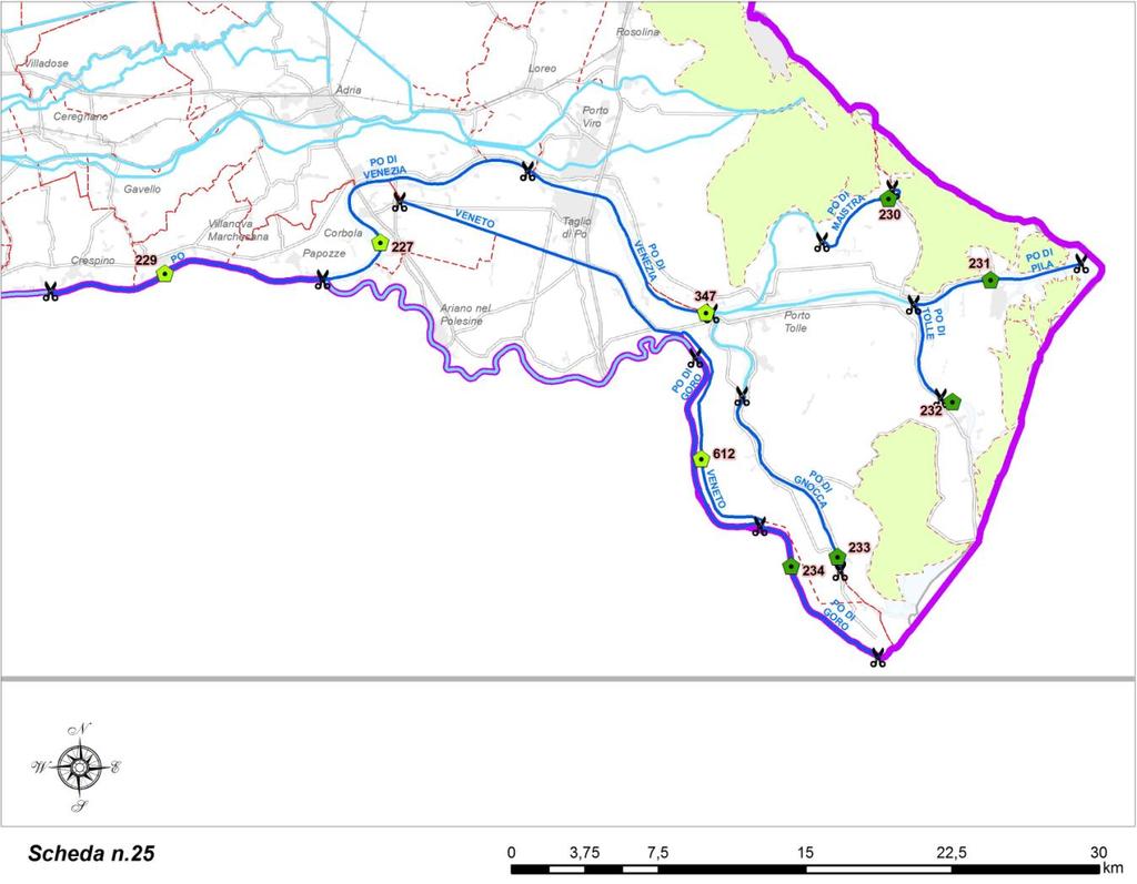 2.25. Scheda 25 Bacino del fiume Po area del delta minimo media massimo ph microbiologica Elet.