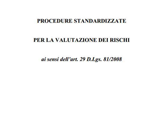 PROCEDURE STANDARDIZZATE PER LA