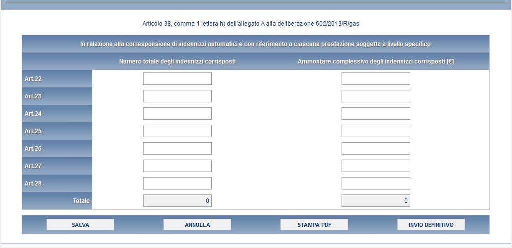 4.6 Indennizzi La maschera indennizzi richiedere i valori in relazione alla corresponsione di indennizzi automatici e con riferimento a ciascuna prestazione