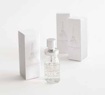 item: profumo tessuti e ambiente in flacone spray in scatola linen/room fragrance spray packed in box stampa litografica offset printing cm 4,5 x 4,5 x 10,5 h 1,77" x 1,77" x 4,13" h capacità