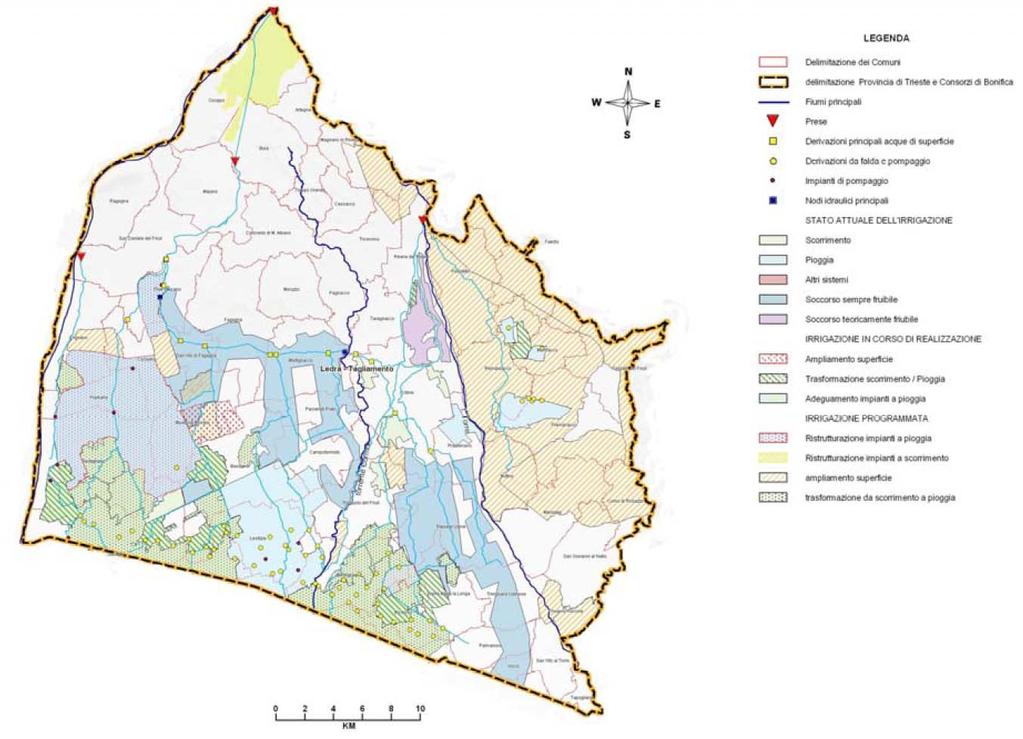 2.3.2.2. Utilizzo irriguo Si analizza ora l uso irriguo delle acque del bacino idrografico del fiume Tagliamento.