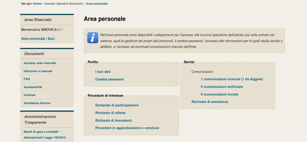 2.2 Procedura riservata: invito a presentare offerta Nel caso di procedure riservate la Stazione Appaltante comunica la richiesta di offerta (RDO), ovvero l invito a presentare offerta direttamente