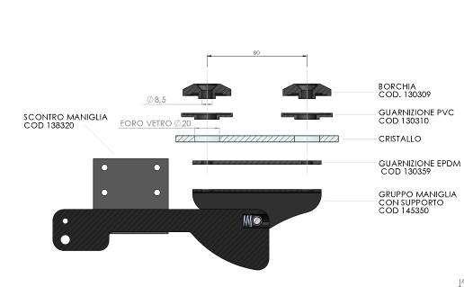 CHIUSURE CRISTALLO \ KIT COMPLETO CON SUPPORTO