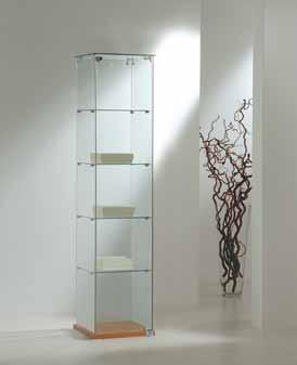 140 Tempered glass display stand mm 5, locked door, light rolled