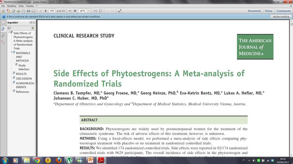 The American Journal of Medicine (2009) 122, 939-946 Phytoestrogen supplements have a safe side effect