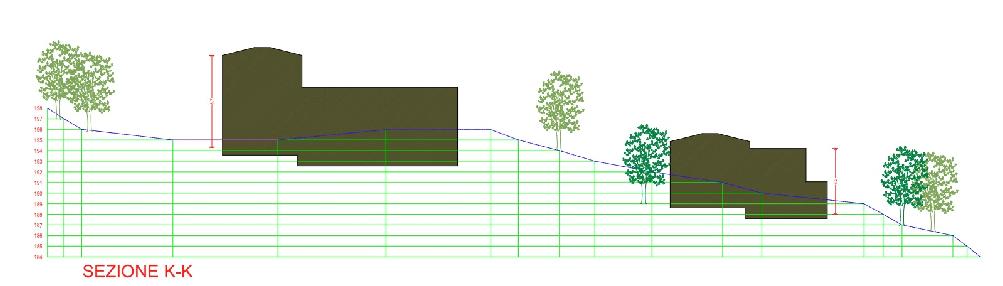 I profili previsti, pur ricalcando i tipi architettonici tradizionali, compongono volumi di rilevante impatto visivo sia per chi sale la strada