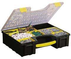 42x10x33 1-92-749 ORGANIZER 18 SCOMPARTI STANLEY Coperchio trasperente a chiusura ermetica. Doppia chiusura.