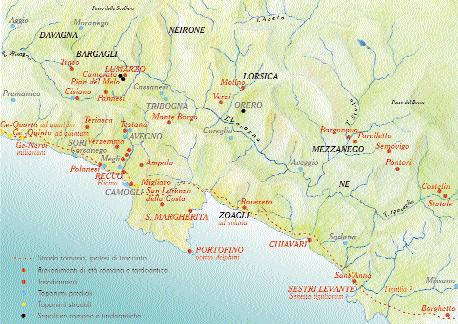 Fig. 9 Carta del popolamento della Liguria centro- orientale in epoca romana e tardoantica (P. Melli, realizz. grafica L.Tomasi). dal console Q.