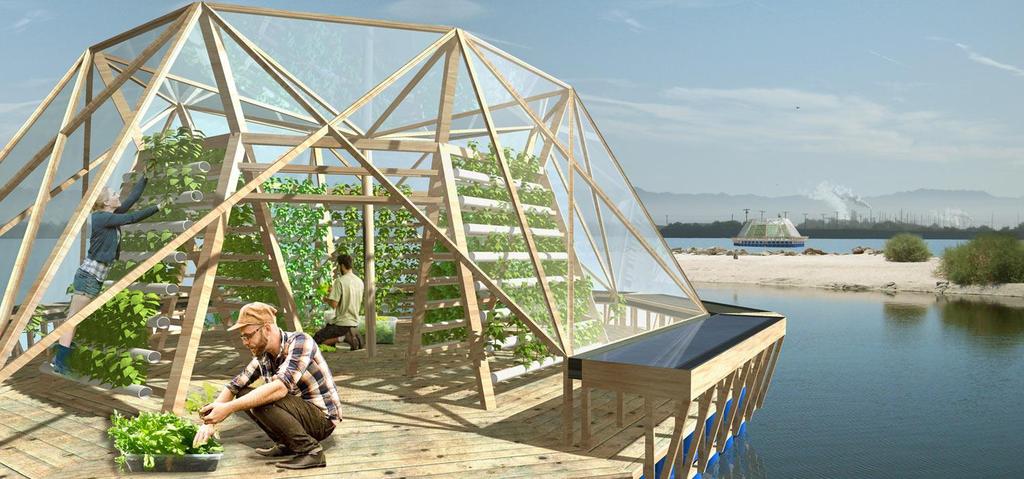 Firenze, 16 maggio 2014 - "Jellyfish Barge", una serra galleggiante adibita alla coltivazione di ortaggi e fiori, completamente autonoma dal punto energetico, che non prevede consumo di suolo, acqua