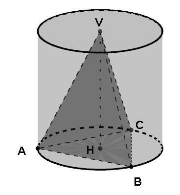 12) Il cilindro e la piramide. Un triangolo equilatero ABC, è inscritto ad una circonferenza, base d un cilindro equilatero (cilindro avente l altezza congruente al diametro).