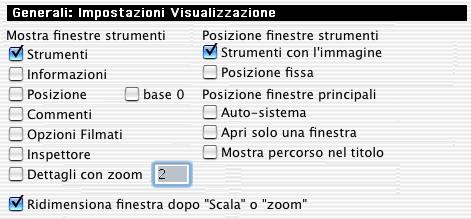 L elenco a sinistra consente di accedere ad una determinata categoria di preferenze. Secondo la scelta effettuata, possono aversi diverse pannelli di opzioni. 3.3.44.