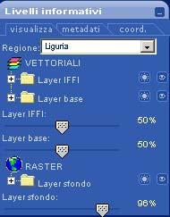 mappa. Basta posizionare il puntatore sull'immagine nel punto d'interesse. Le coordinate vengono visualizzate in alto sulla sinistra della mappa.