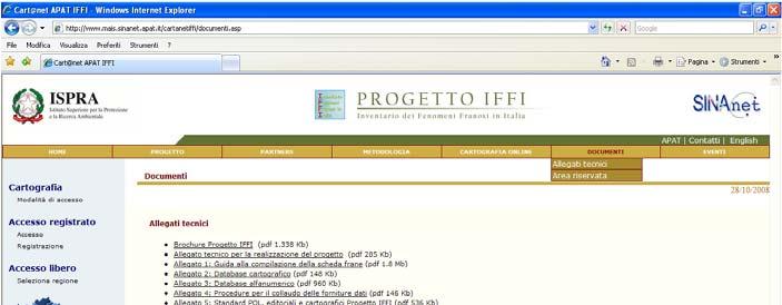 Nella pagina Documenti sono disponibili i