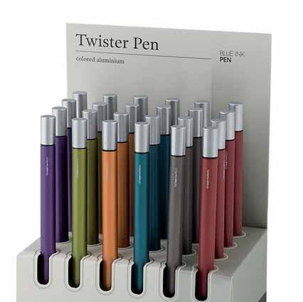 TWISTER PEN Aluminium pen Penna in alluminio Cm 12 inch 4 ¾ Assortment 24 pieces, 6