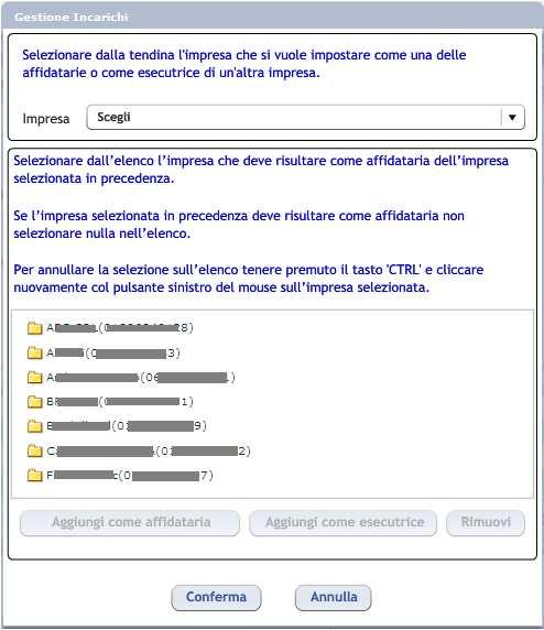 2 NUOVE FUNZIONALITÀ 2.1 Gestione incarichi È stata aggiunta una funzionalità per la gestione degli incarichi delle imprese coinvolte nel cantiere.