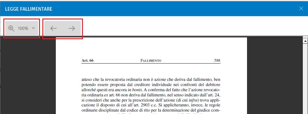 Passa a PDF, che consente di visualizzare la pagina che si sta consultando nel formato PDF, con il layout grafico di