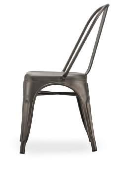 Stackable chair (4 pcs) with metal structure.