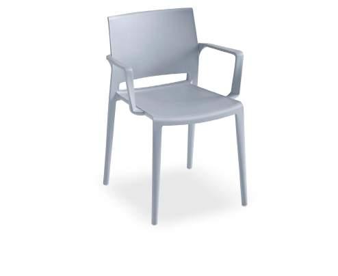 Stackable chair (5 pcs) in Techno-polymer twin-material with