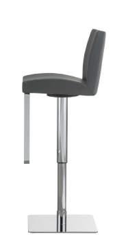 Gas lift stool with chromed metal structure and seat with
