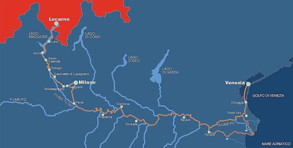 LA RICOSTRUZIONE DI UN SISTEMA IDROVIARIO INTEGRATO La riapertura dei Navigli consente la ricostruzione e la connessione della grande rete delle vie d acqua della Lombardia, restituendo ad esse