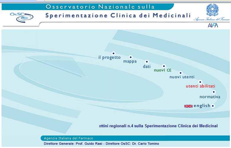 Consultazione del Registro nazionale dei Comitati Etici I dati immessi nel sistema, inclusi nome, cognome e qualifica