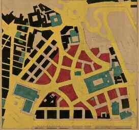 Figg. 5-6 - Due proposte per la sistemazione della piazza della Foce (poi piazza Rossetti), la seconda con un ipotesi di destinazione