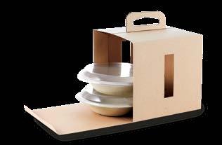 COFANETTO FIBRA In cartoncino naturale può trasportare piatti fino a ø180mm con o senza coperchio. CFK19 : Dim.