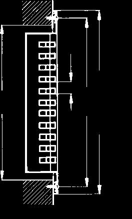 Serie EF EFG Griglia per inserimento a parete e a davanzale con alette profilate orizzontali fisse, passo alette (t) a
