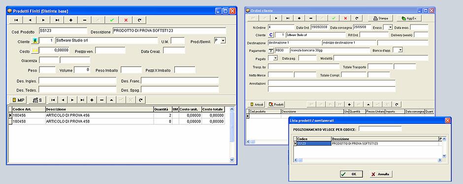 Il software è altamente personalizzabile: la distinta base dei prodotti può essere modellata in base alle esigenze aziendali ed è possibile collegare movimenti di carico e scarico prodotti, è