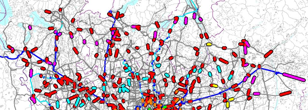 Configurazione Screenline 3 Nel terzo scenario, come visto in precedenza, si sono inseriti tutti i valori dei rilievi elaborati per il grafo dell azienda, estratti durante il processo di cernita dei