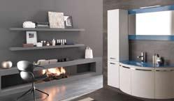 bagno Urban. Composta da base con 2 cassetti, specchio completo e lavabo.