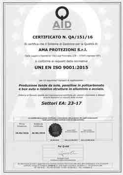 CONDIZIONI generali di vendita 05 Gli ordini per essere ritenuti validi devono essere trasmessi via FAX allo 0442 600340 o via MAIL all indirizzo <ordini@amaprotezionisolari.