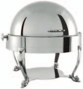 Chafing dish tondo roll-top con combustibile, inox* Ø PD.8136.