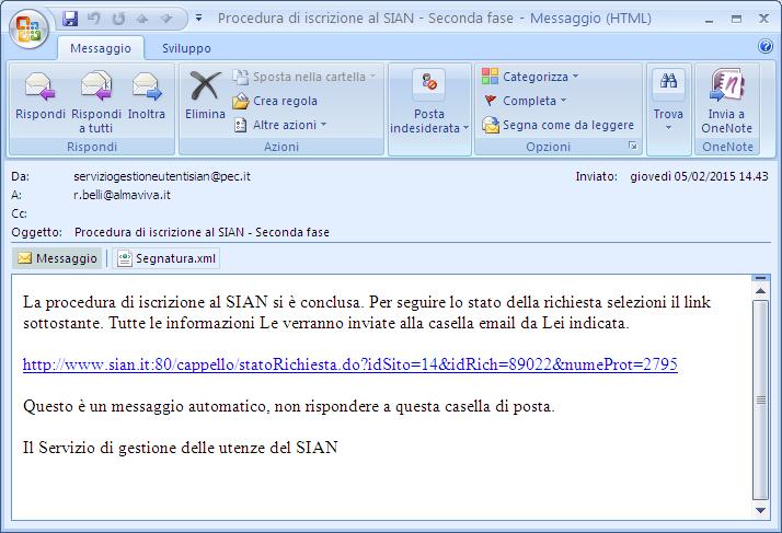 fase di Iscrizione riceverete una email contenente un