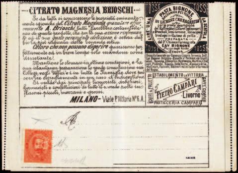 706 1887 - Umberto, 20c arancio perforato 18, perforazione parziale di C18, su francalettere nuovo.