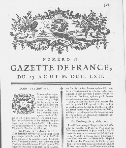 Vanvitelli, Gazette de France