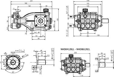 Standard Pumps / Pompe Standard Technical drawings / Disegni tecnici NHD Series / Serie The list of this type of Hawk pump actually consists of 1 versions of pumps and accessories that are made and