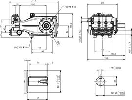 Standard Pumps / Pompe Standard Technical drawings / Disegni tecnici XLTI Series / Serie XLTI pumps can operate at pressures from to a maximum of bar and a water temperature of 65 C (19 F).