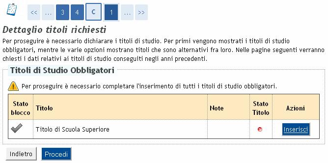 Fig. 16a Titoli di accesso: