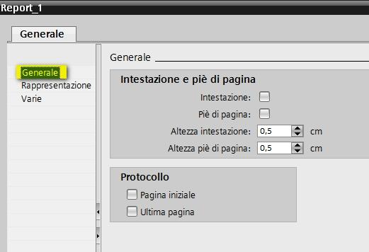 Ogni Report dovrà essere quindi configurato senza tali funzioni: Tali limitazioni non sono comunque penalizzanti al fine del risultato finale di stampa: nel caso un intestazione ed un piè di