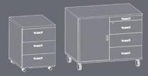 Strutture Pedestals and mobile cabinets - Tops and front drawers Cassettiere e mobili di servizio - Top e frontali 01