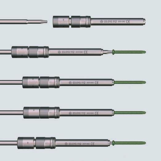 6 Inserimento della vite di bloccaggio Strumenti 03.010.518 Cacciavite Stardrive, T25, autobloccante, lunghezza 319 mm oppure 03.010.107 Cacciavite Stardrive, T25, lunghezza 330 mm Strumenti facoltativi 03.